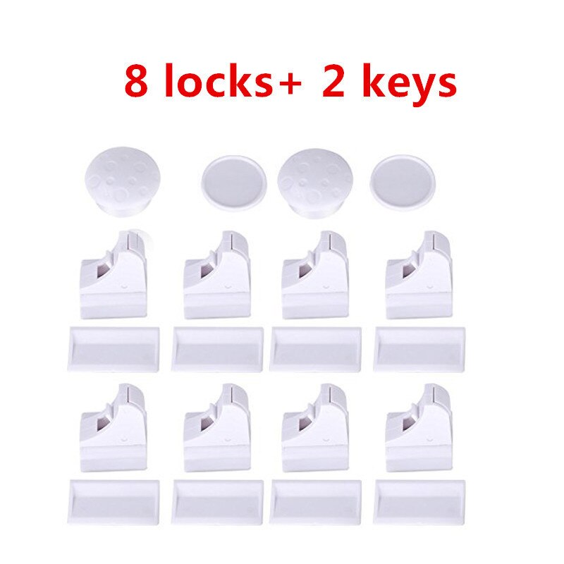 Magnetic Child Lock 8 Locks Baby Safety Baby Protections Cabinet Door Lock Kids Drawer Locker Security Invisible Locks: 8locks 2keys