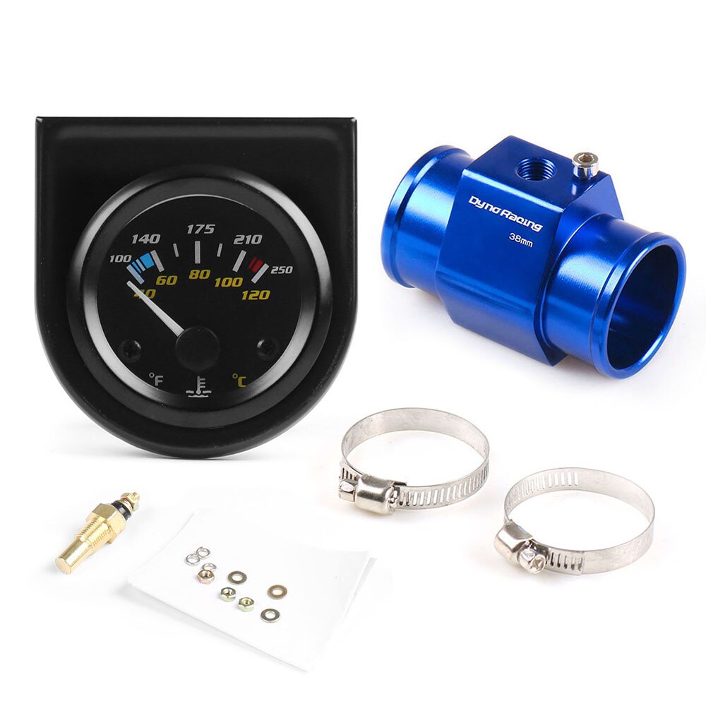 2 &#39;&#39;52MM Weiß LED Wasser Temperatur Messgerät 40-120 Celsius/100-250 Fahrenheit Mit Wasser temp gemeinsam Rohr Sensor Adapter 1/8NPT: mit 38mm Adapter