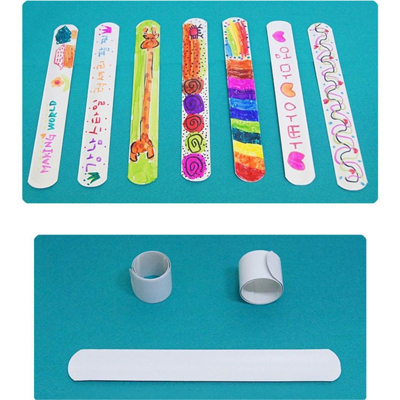 12 Pcs DIY Blank Slap Bracelets Party Favors Easter for Kids Art Craft