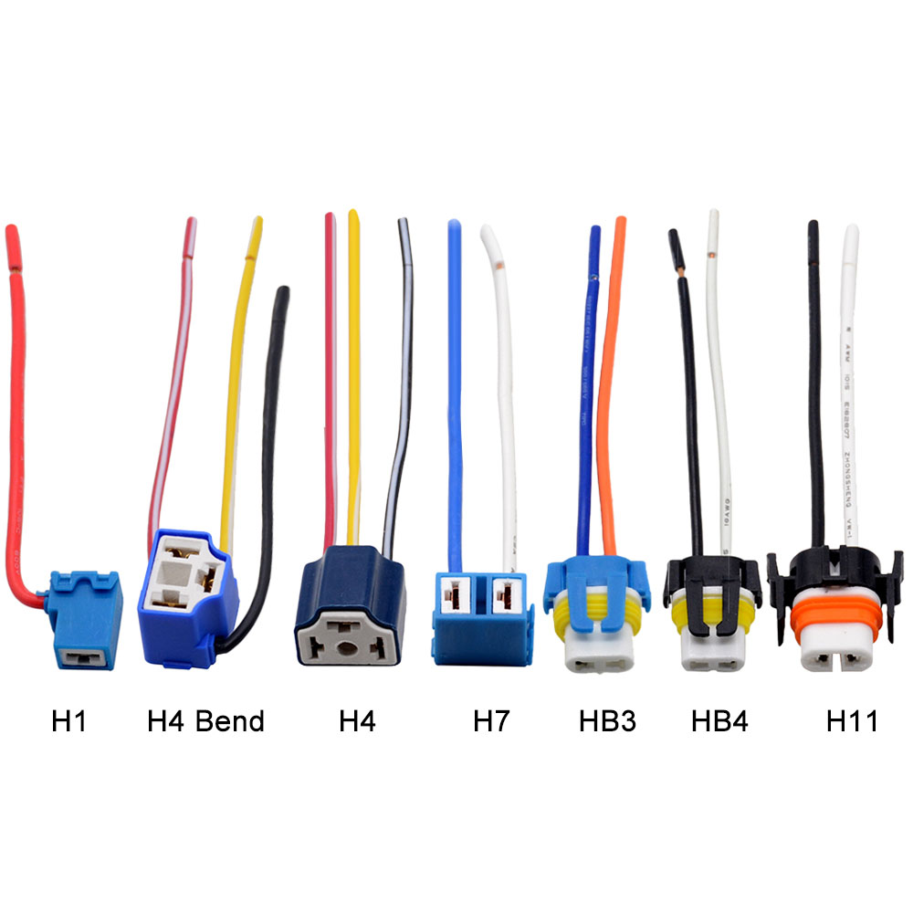1PC Car H1 H4 H7 H11 HB3 HB4 Headlight Ceramic Bulb Holder Extension Automotive Wire Halogen Adapter Socket Lamp Connector