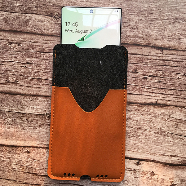 Telefono Borsa,per Samsung galassia Nota10 più 6.8 ultra-magro fatto a mano lana sentito Telefono manica coperchio per galassia Nota10 più Accessori: buio grigio