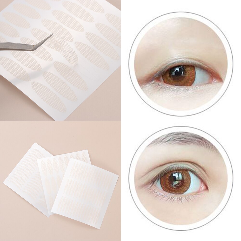 240Pcs Onzichtbare Dubbele Vouw Ooglid Sticker Magic Lace Fiber Ooglid Tape Transparante Grote Ogen Zelfklevende Make-Up beauty Tool