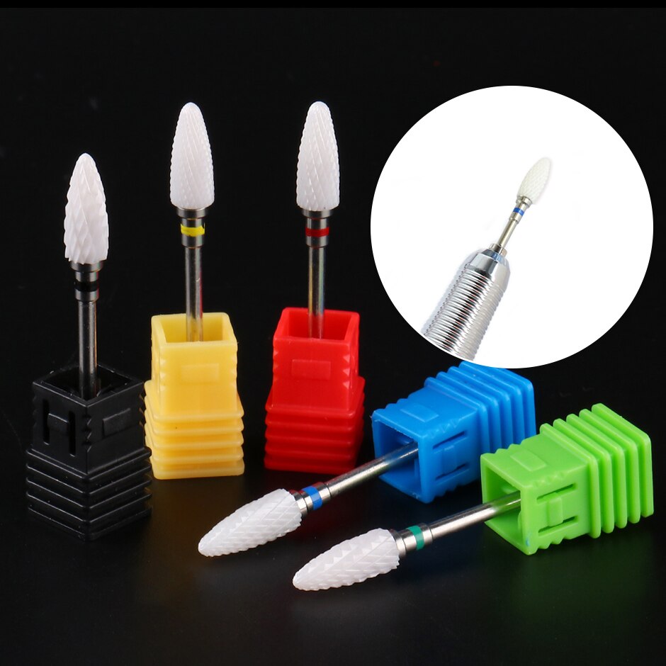 1pc Keramik Bohrer Nagel Fräsen Cutter Für Manikübetreffend Maschine einstellen Entfernen Pedikübetreffend Nagel Fräser Gerät Zubehör CHTDC1-18