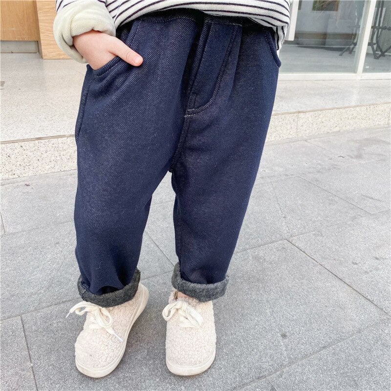 2020 inverno nuovo arrivo ragazze moda pantaloni caldi in pile bambini sorriso pantaloni ragazza pantaloni