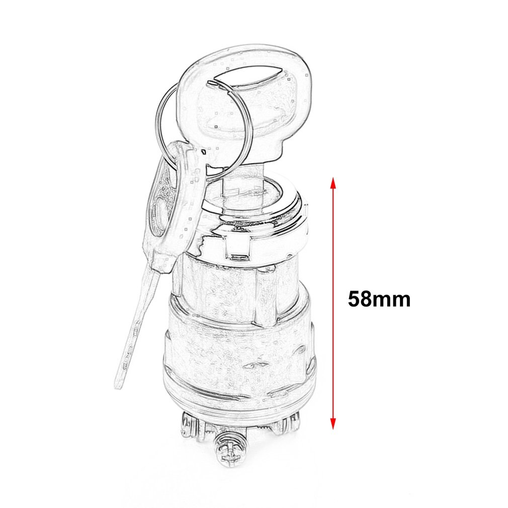 Universal Car Boat 12V 4 Position Ignition Starter Switch with 2 Keys for Petrol Engine Farm Machines Harvesters Supplies
