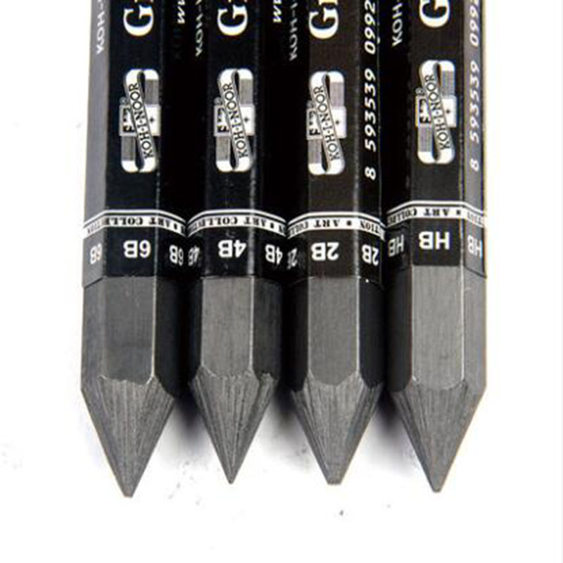 Crayons hexagonaux pour Graphite, 4B/HB/2B/6B, élément plein plomb, pour dessin, tige en carbone, croquis, crayon à charbon