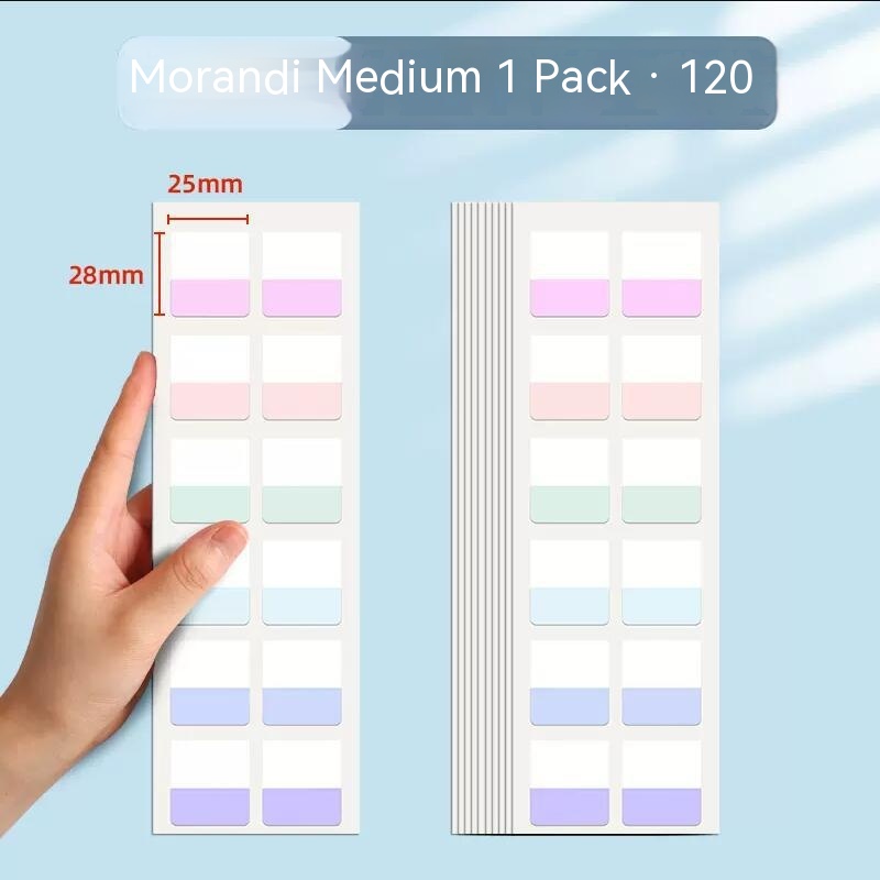 Lichte kleuren Sticky Index Sticker Tabs, 3 maten 6 kleuren beschrijfbare herbruikbare bestandsvlaglabels voor Bijbel: Clear