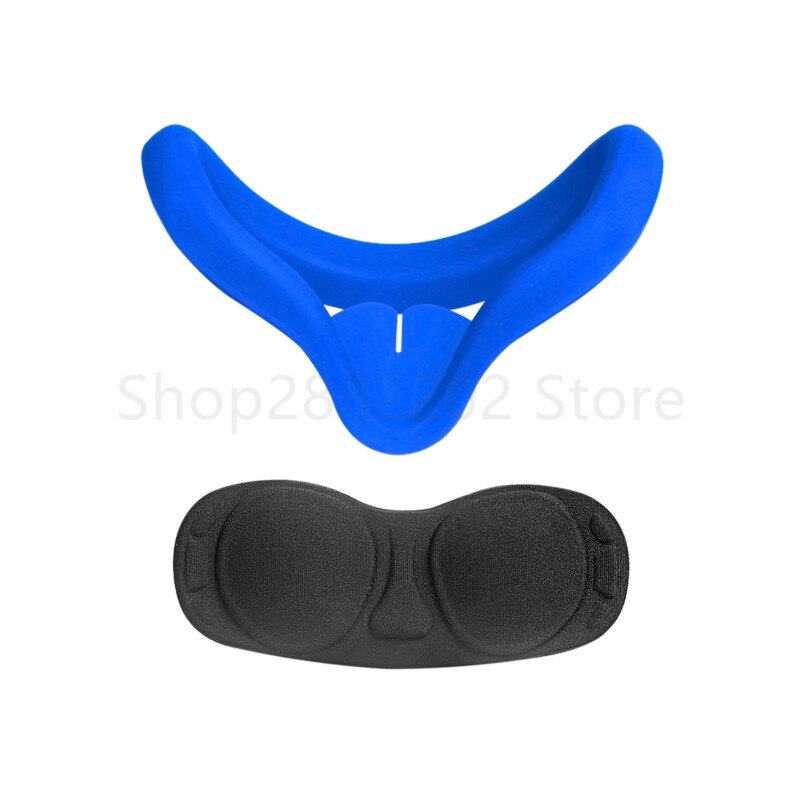 Dustproof Lens Anti Scratch Case Silicone Eye Cover Pad Skin for Oculus Quest 2: Blue