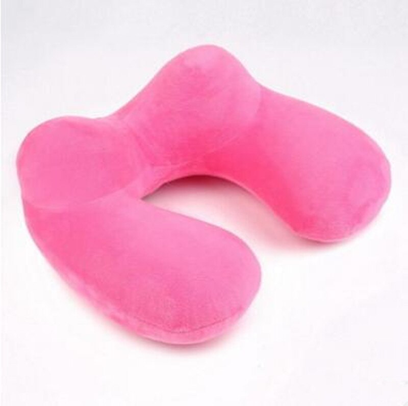 Pvc flocking hump inflatable pillow neck u - shaped pillow nap health massage pillow travel sanbao