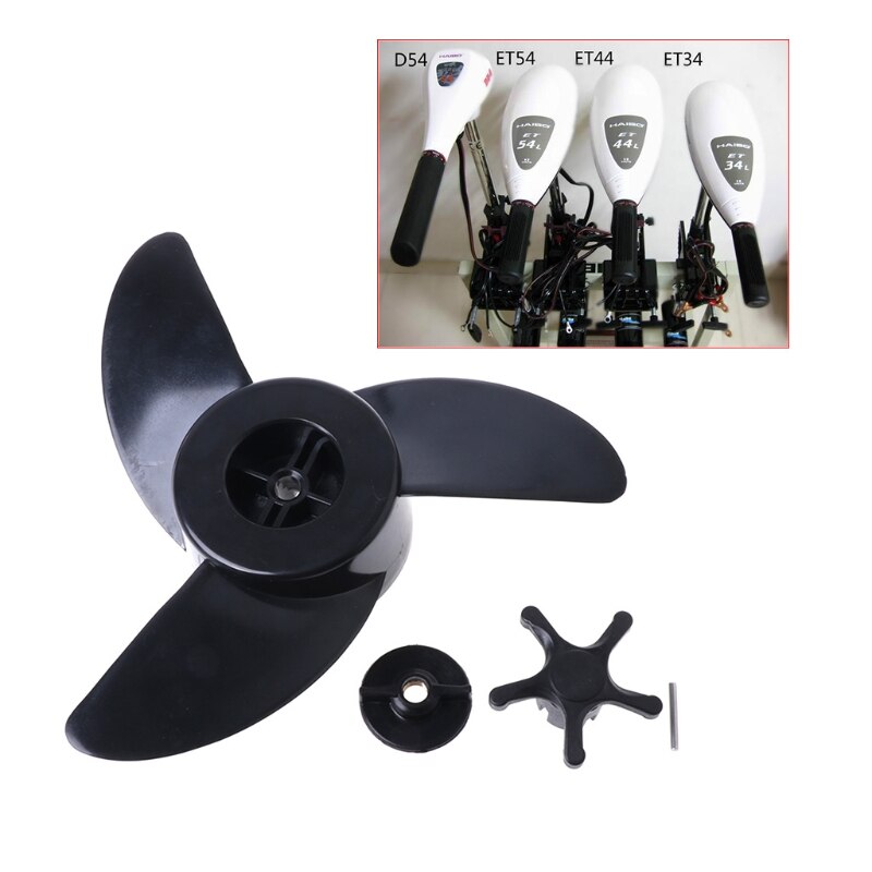 Accesorios para Motor de barco, 3 cuchillas útiles, baratas, hélices marinas, motores fueraborda de Motor eléctrico para Haibo ET34 ET44 ET54