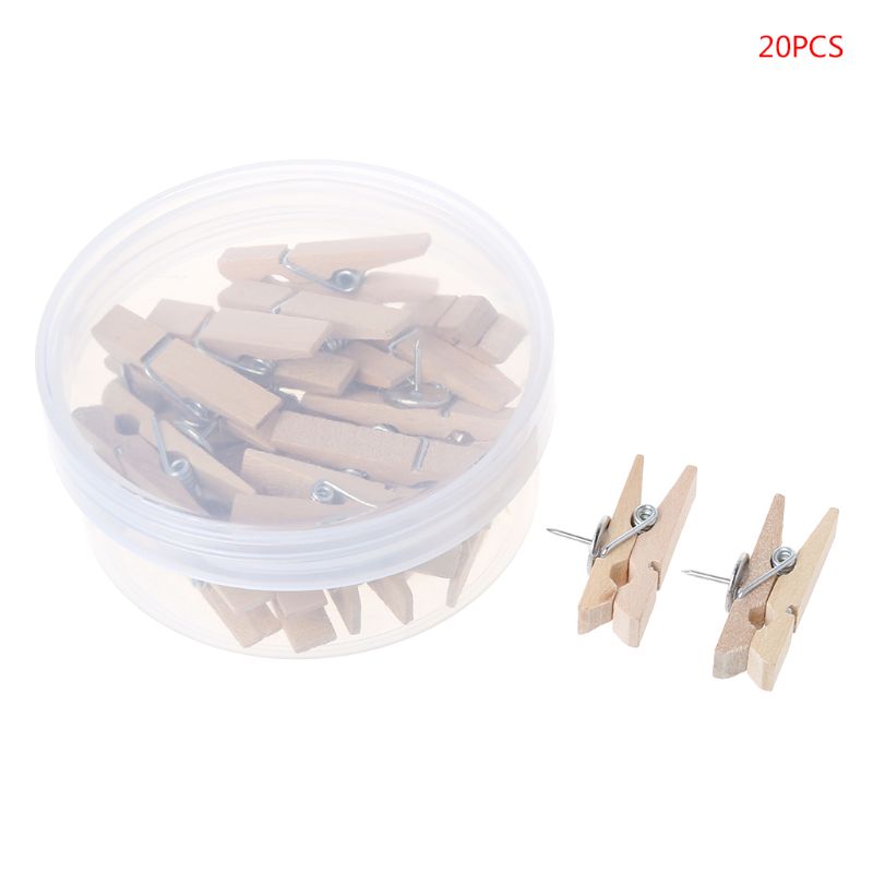 20 Stuks Houten Wasknijpers Houten Wasserij Wasknijpers Plakboek Fotopapier Peg Diy Clip Craft Praktische G6DD