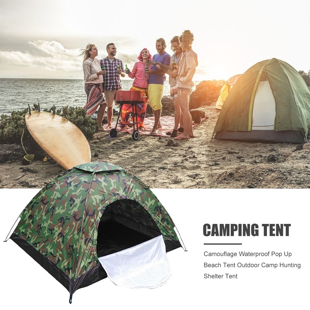 Waterproof Camouflage Pop Up Beach Tent Sunscreen Foldable Outdoor Camping Tent Shelter Hiking Beach Outdoor Big Tent