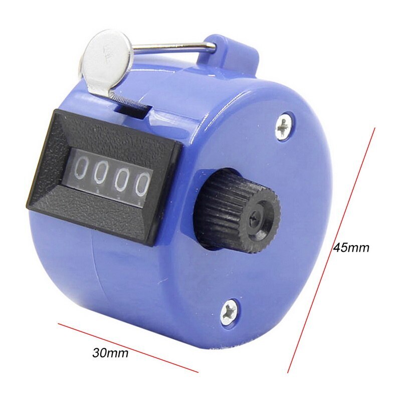 Clicker 4 sifret tellere plast skall hånd finger vise manuell forteller opptelling clicker tidtaker fotball golf forteller
