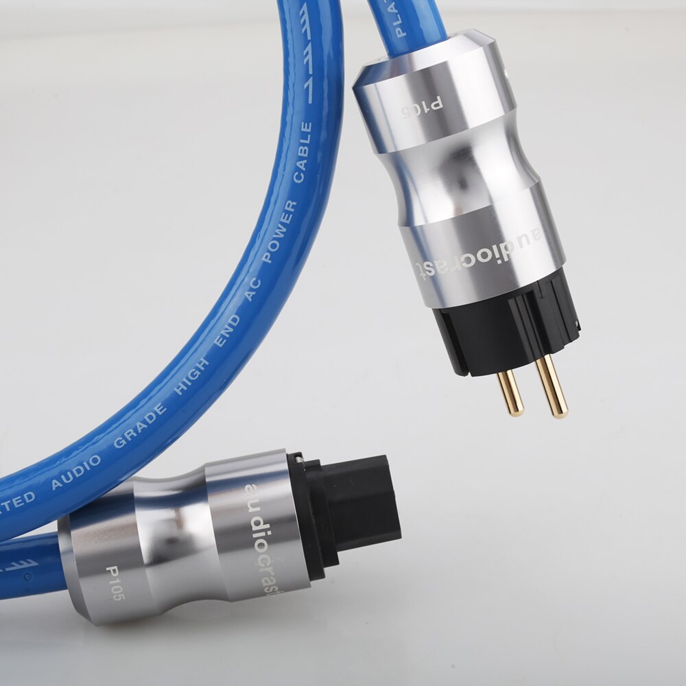 Neue P111 HIFI Power EMC Schild AC Netzkabel Silber Überzogene Schuko Netzkabel Kabel EU/US Power Kabel EU UNS Stecker Power: Blau / 15 m