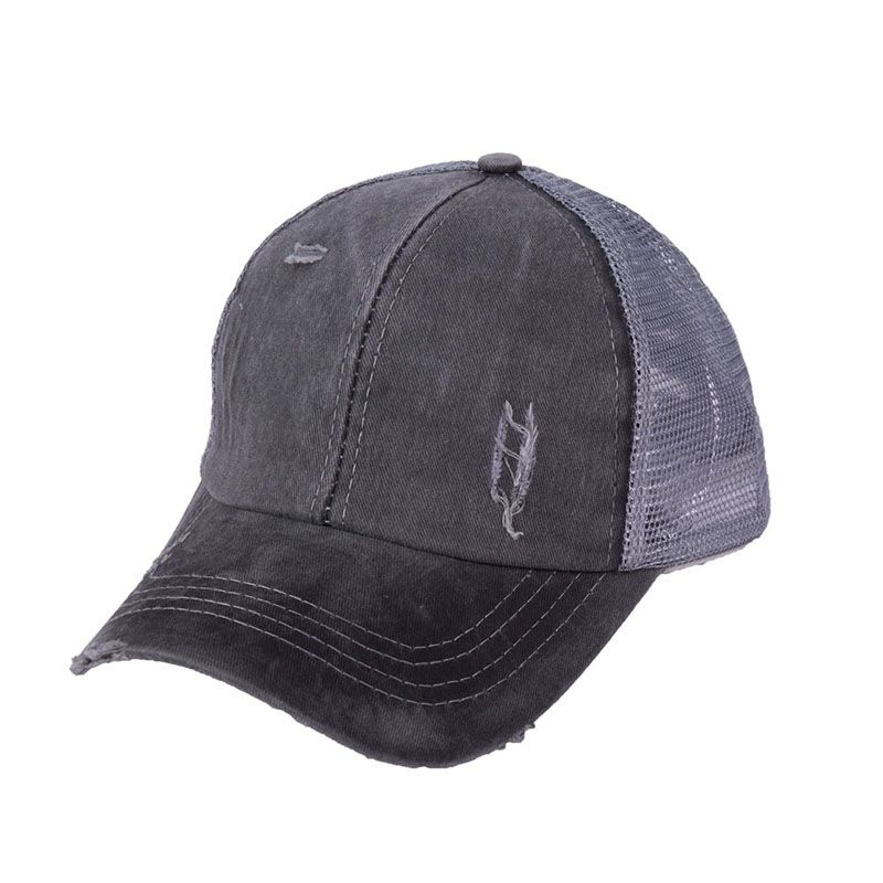 Adjustable Women High Bun Ponytail Tennis Golf Hat Washed Horsetail Trough Baseball Cap Outdoor Sport Sunhat Female Hole Hat: SH