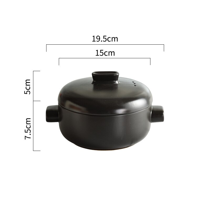 Japanese Style Steamer Casserole With Steamer Drawer Soup Pot Stew Pot Bamboo Multilayer Hotel Household Ceramic Casserole ZB182: Navy Blue