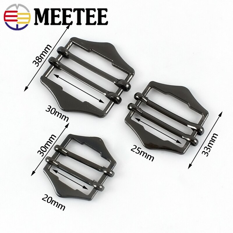 5pcs 20/25/30mm Double Metal Buckles for Backpack Webbing Adjustable Bag Buckle Clasps Pin Buckle DIY Crafts