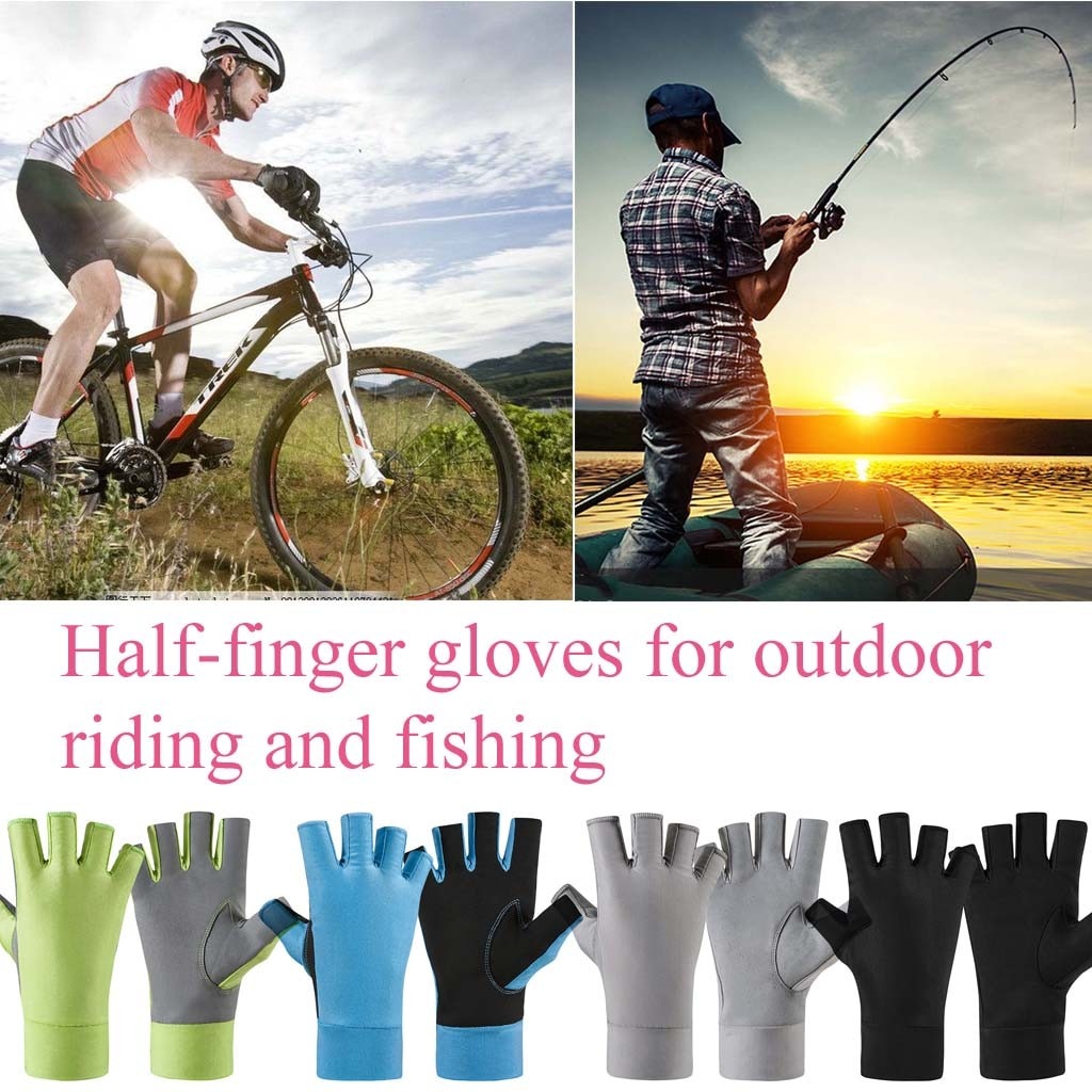 Sun Protection Fingerless Fishing Gloves UPF 50+ Men's Women's UV Gloves for Kayaking Paddling Hiking Cycling June 29th