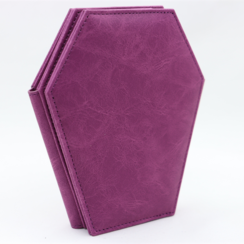 Dark Style Coffin Coin Purse Halloween Pattern Clutch Zipper Wallet PU Leather Trendy Purse: PURPLE