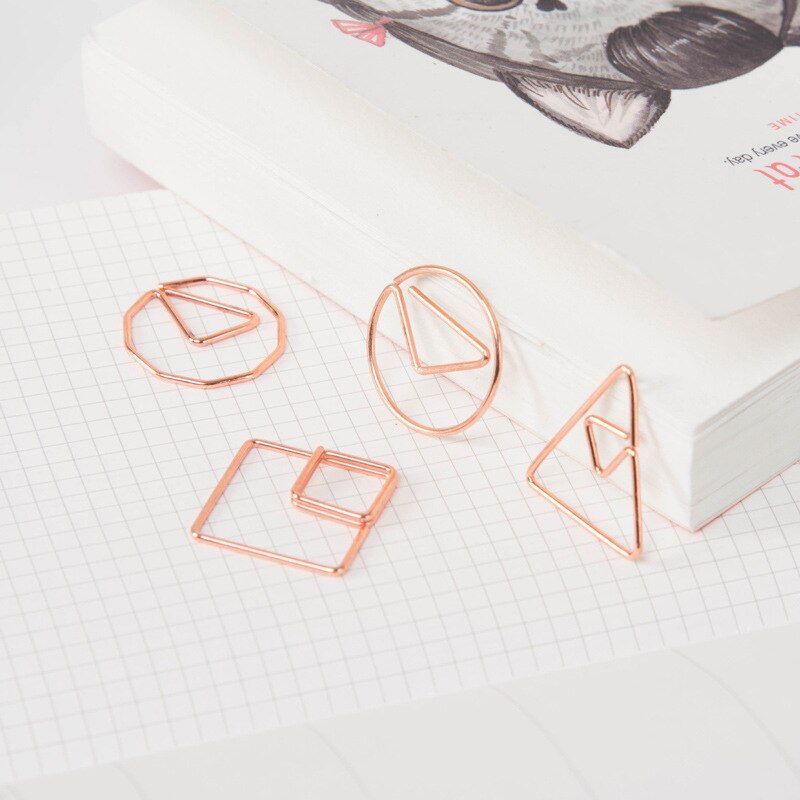 10pcs/lot Geometric Shape Paperclips Square Styling Decoration Office Accessories Paper Clips Bookmark Office Supplies