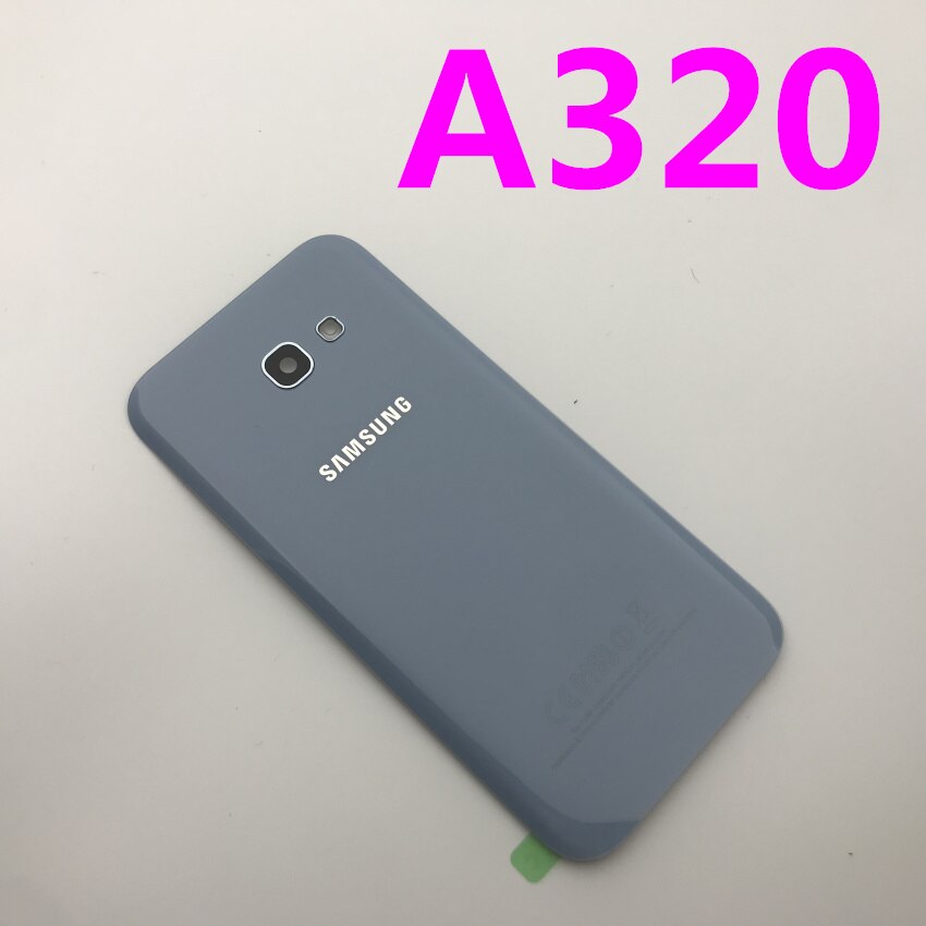 Samsung Galaxy A3 A5 A7 A320 A520 A720 A320 A520 A720 Battery Back Glass Cover Door Housing Battery Cover: A320 blue