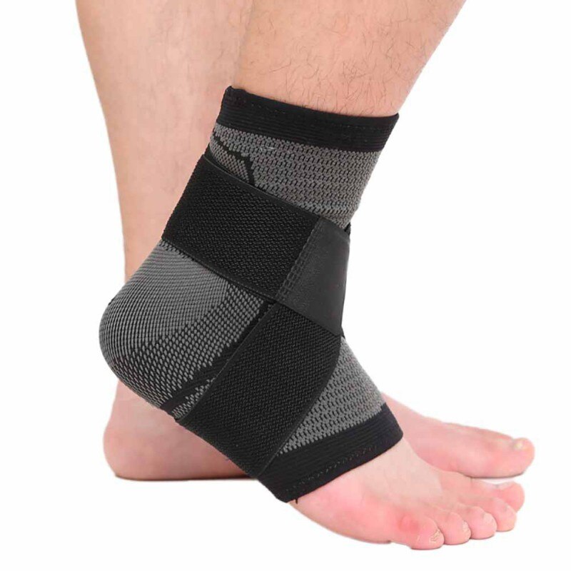 1PCS 3D Tecelagem Elástico Cinta de Nylon de Segurança Protetor de Taekwondo Fitness Futebol Basquete Apoio Tornozelo Cinta Badminton: Preto / L