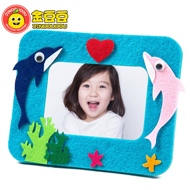 3pcs 5-inch photos Non-woven photo frame small photo frame Kindergarten kids art hand-made Art materials DIY