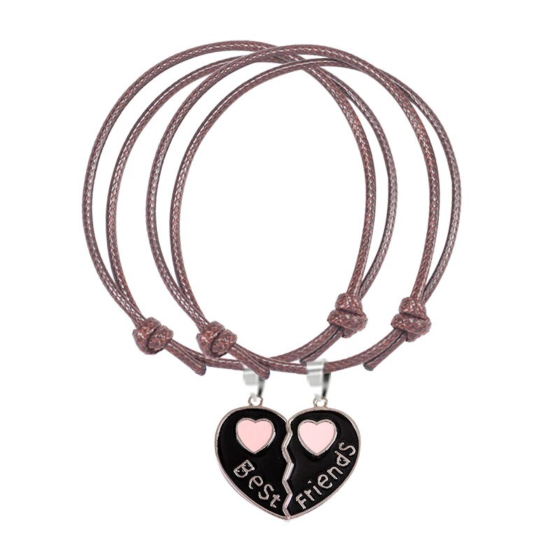 2-piece moda bff pulseira simples criativo rosa coração pingente melhor amigo amizade jóias presente multi-cor opcional quente: SL211-C