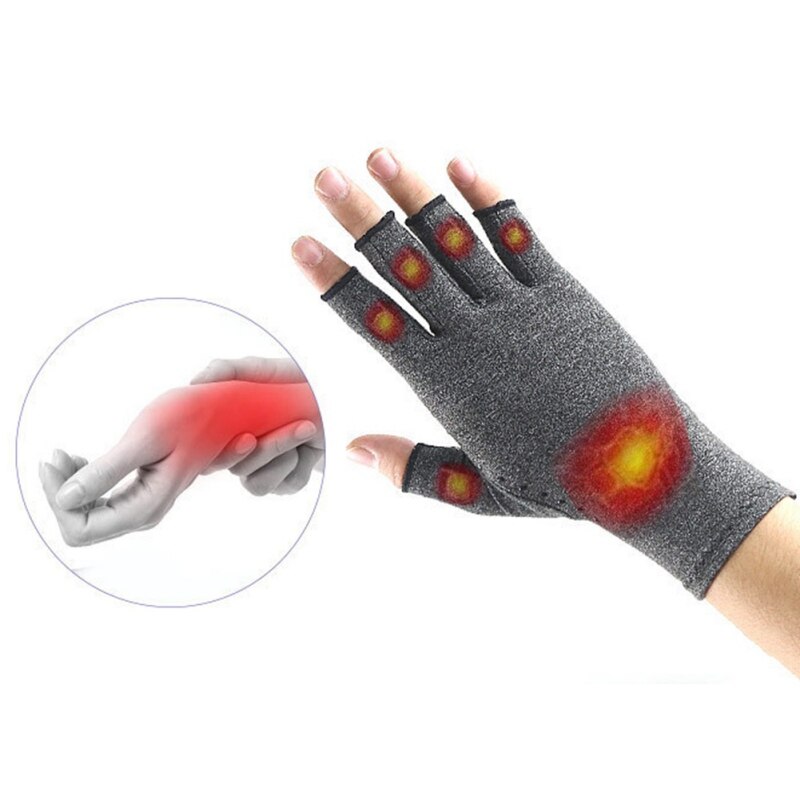 1 paar winterwarme handschoenen tegen artritistherapie, anti-druk handschoenen, touchscreen handschoenen, grijze bracers tegen gewrichtspijn