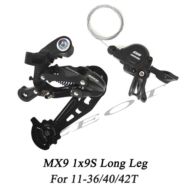 SENSAH MX9 9 Speed 1X9 9Speed Derailleurs Trigger Groupset 9S 9V Shifter Lever 9 Speed Rear Derailleur Switches For 36T 40T 42T: 1x9S Long Groupset