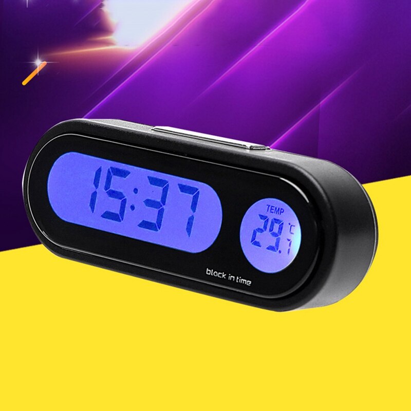Portable 2 in 1 Car Digital LCD Clock & Temperature Display Auto Dashboard Clocks Backlight Electronic Screen Clock