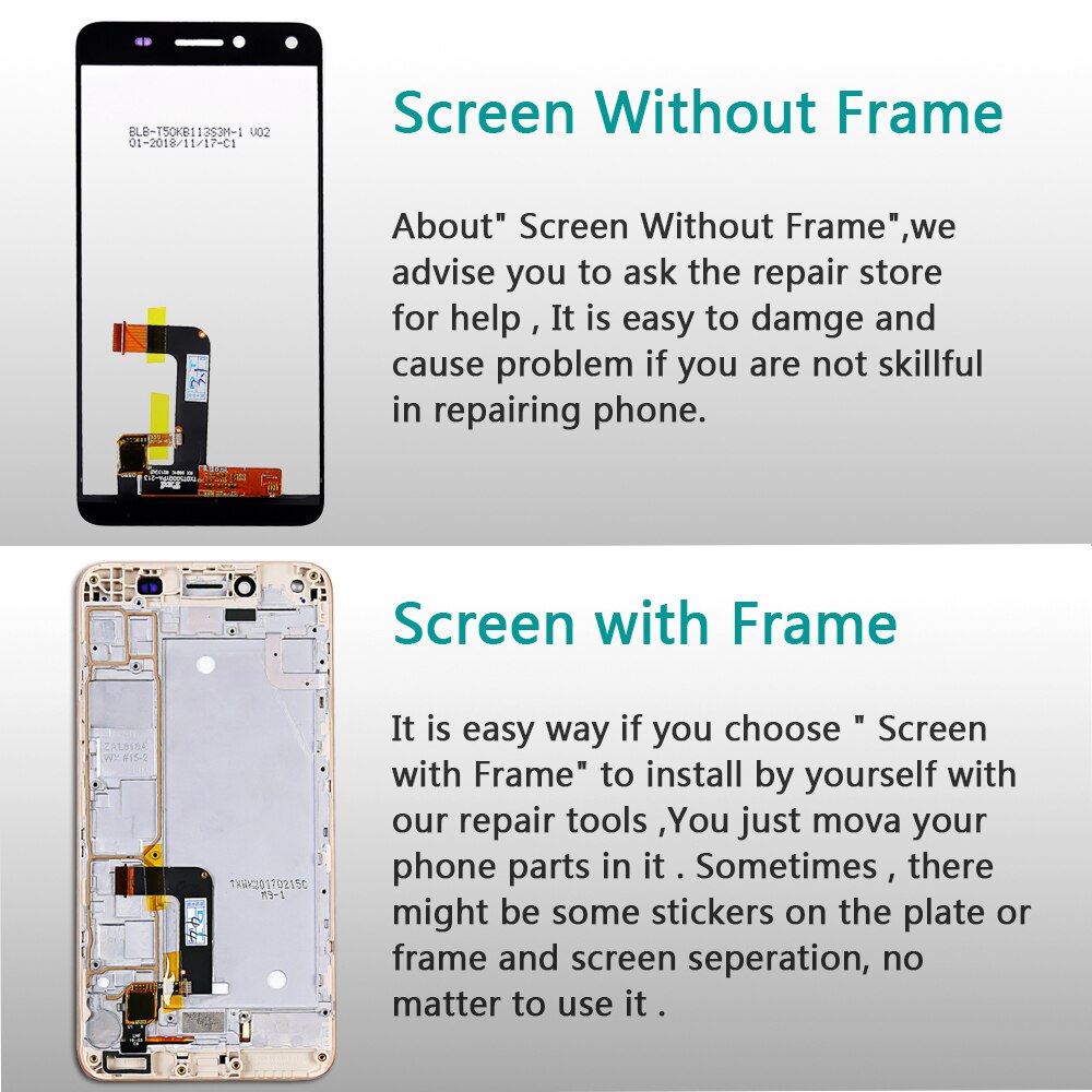 Huawei Honor 5A Y6 II Compact LYO-L01 LYO-L21 LCD display 5.0 inch Touch Screen 1280*720 Digitizer Assembly Frame with Free Tool