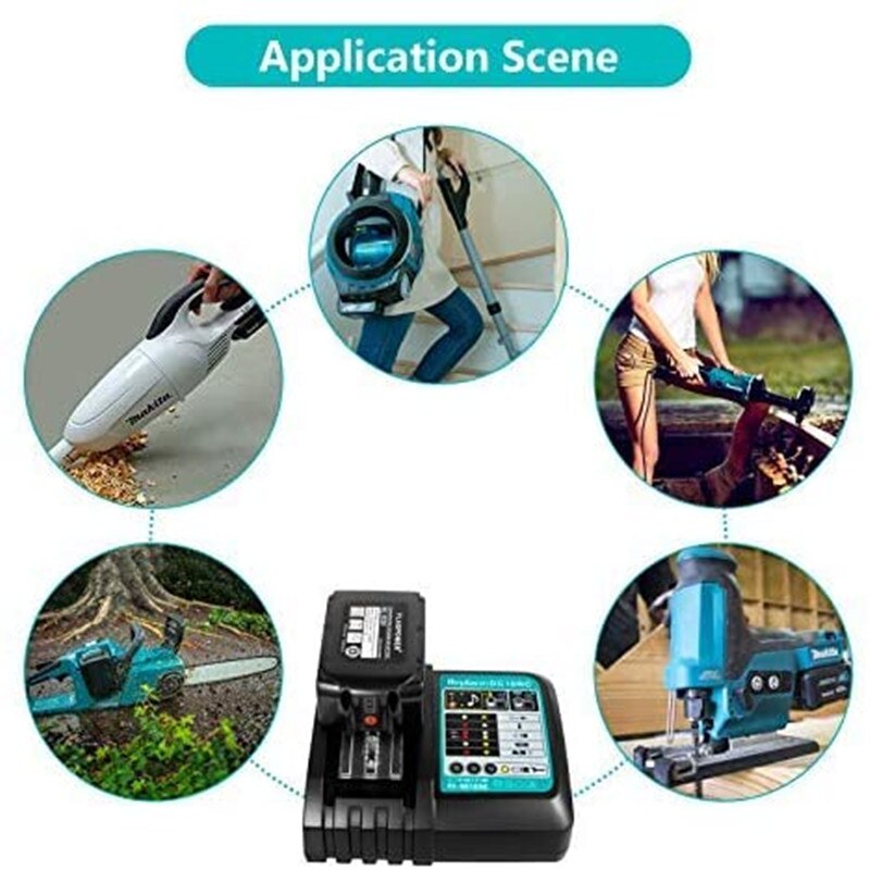 DC18RC Li-Ion Battery Charger 3A Charging For Makita 14.4V 18V Bl1830 Bl1430 Dc18Ra Electric Power DC18Rct Charger USB Prot