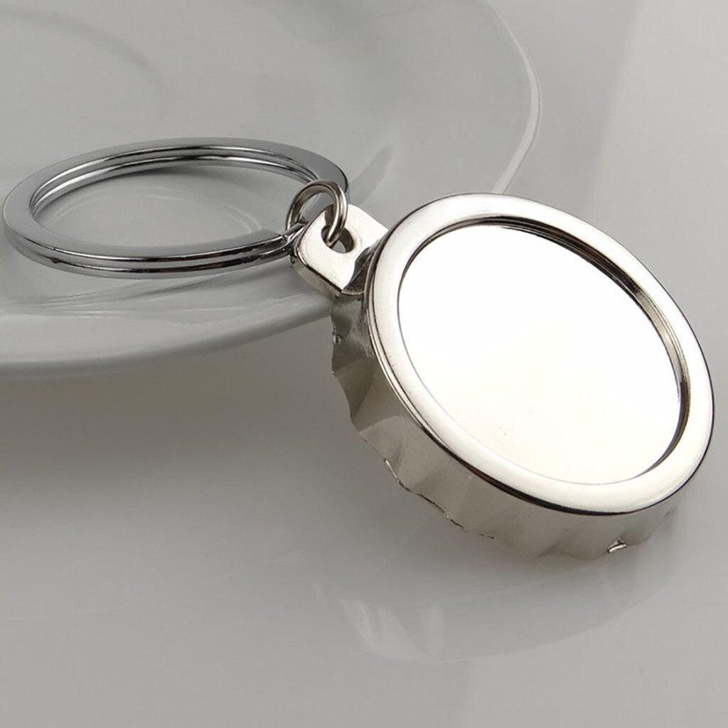 Creativo Tappo di Bottiglia di Birra a Forma di Apri di Bottiglia Portatile Anello Della Catena Chiave Portachiavi Keychain Apri di Bottiglia di Birra in Metallo sbarra Toolw # j2s: Default Title