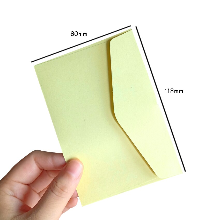 10pcs/lot 14 Candy Colors Blank Mini Envelopes Envelope Wedding Birthday Party Invitation Supplies Kraft Paper Envelopes: Light Yellow
