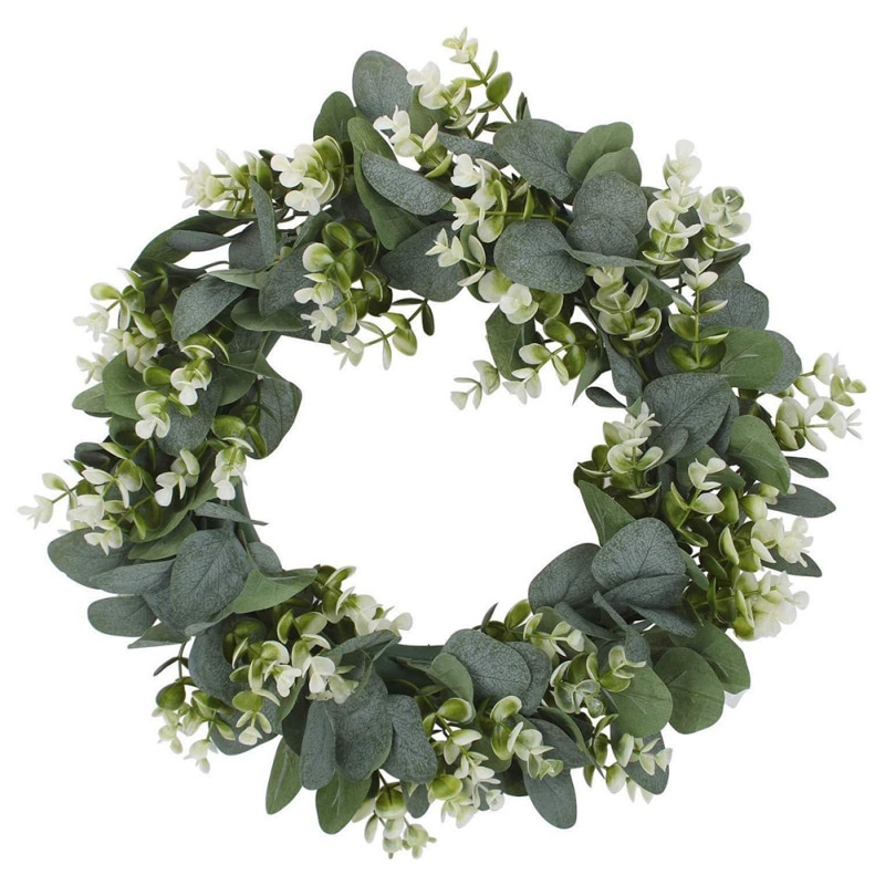 Vihreä lehti eukalyptus seppele festivaalin juhla etuovi/seinä/takka laakeri/eukalyptus ripustin kotiin rento sisustus