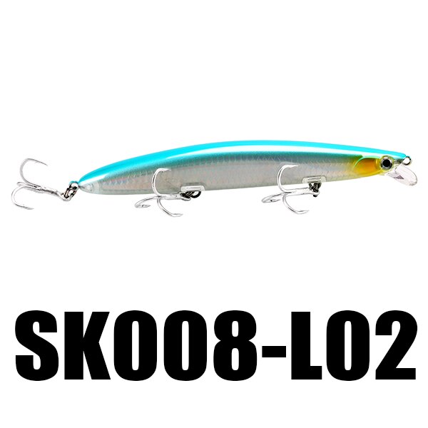SeaKnight Brand SK008 Series 8PCS/Lot Minnow Fishing Lures 20g 125mm 0.3~0.9M Artificial Hard Bait 3D Eyes 3 Hooks Fishing Lure: 8 Pieces Color L02