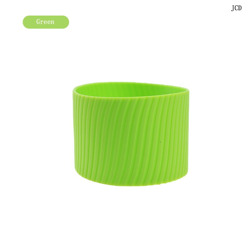 JCD 8cm Silicone Ceramic Cup Sleeves Coffee Mug Wraps Sleeves Recyclable Heat Proof Glass Water Cup Sleeves Cover Home Tools: Green-8cm