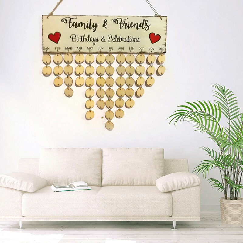 Bricolage en bois famille planche Plaque suspendue anniversaire rappel calendrier nouvel an calendrier de l'avent noël nouvel an décor