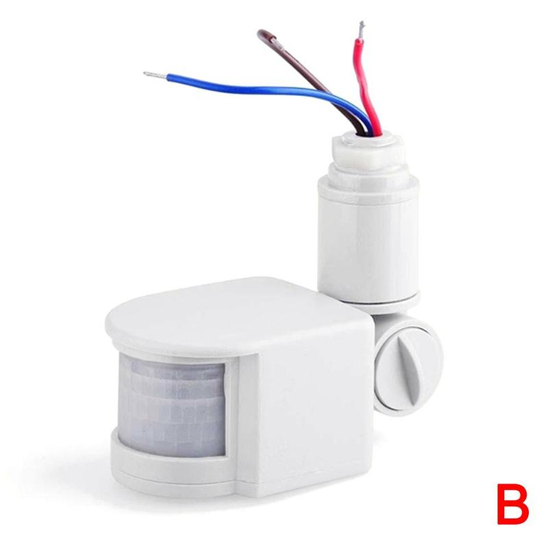 Infrared PIR Motion Sensor Switch Motion Sensor Light Switch with LED Light Automatic Outdoor AC 220V 12V Infrared: white