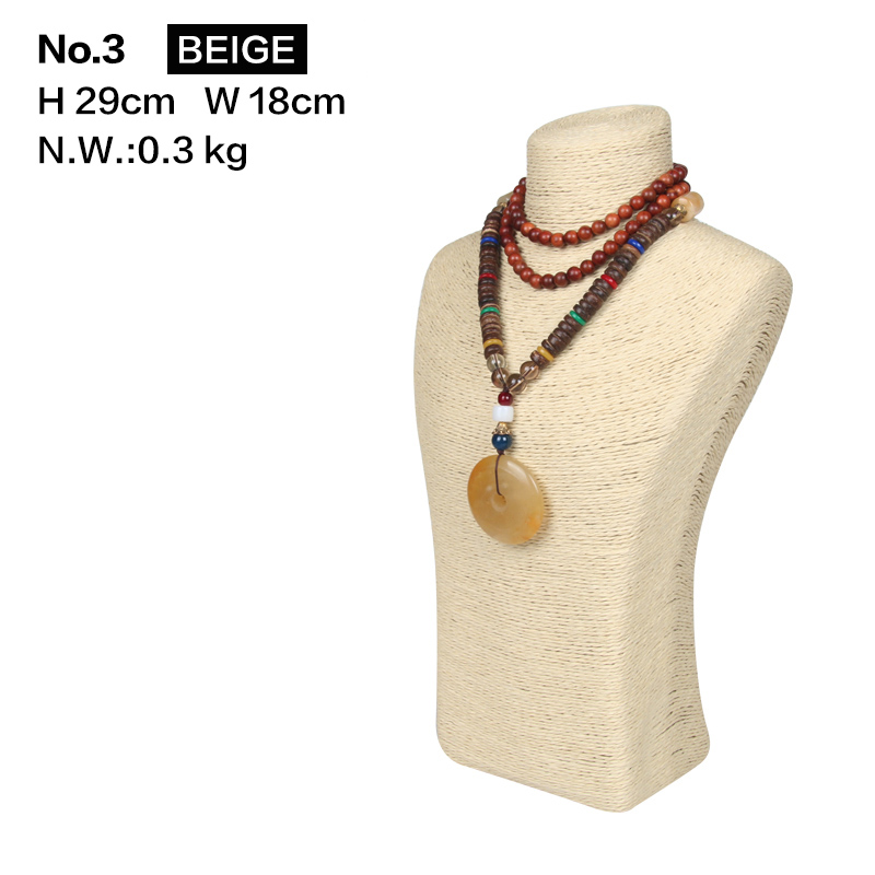 Hanf Seil Halskette Display Stand Halter Nizza Neue Halskette Aufhänger Schmuck Display Büste Modell Rack