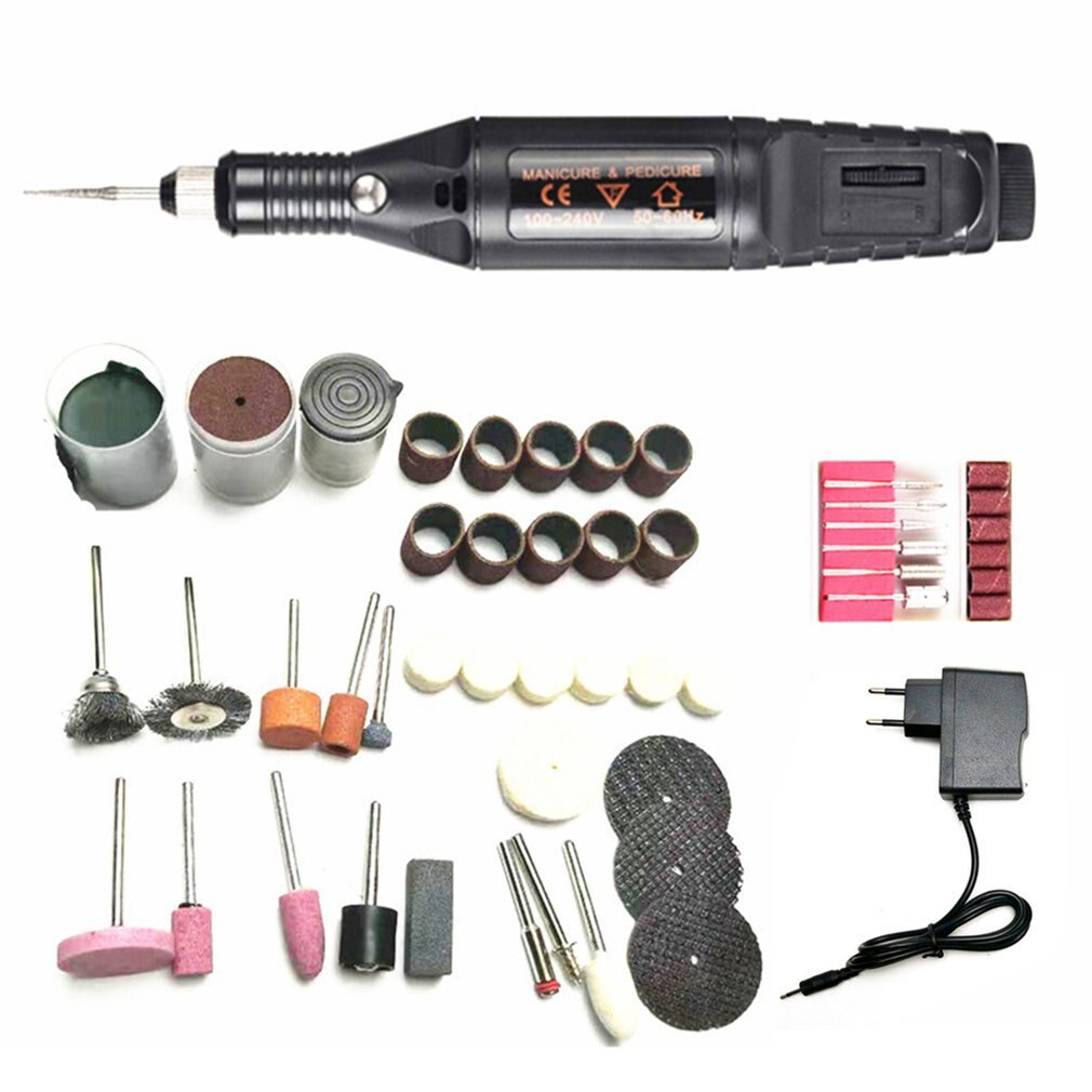 88 Stuk Mini Elektrische Molen Set Graveren Pen Nail Gereedschap Elektrische Grinder Elektrische Boor Belettering