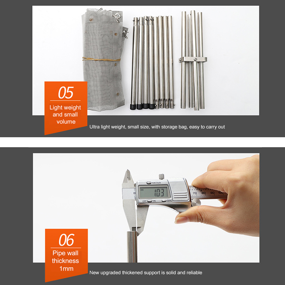 Foldable Mesh Fire Pit Practical Multi-functional Durable Stainless Steel Outdoor BBQ Bonfire Wood Stove Fire Rack