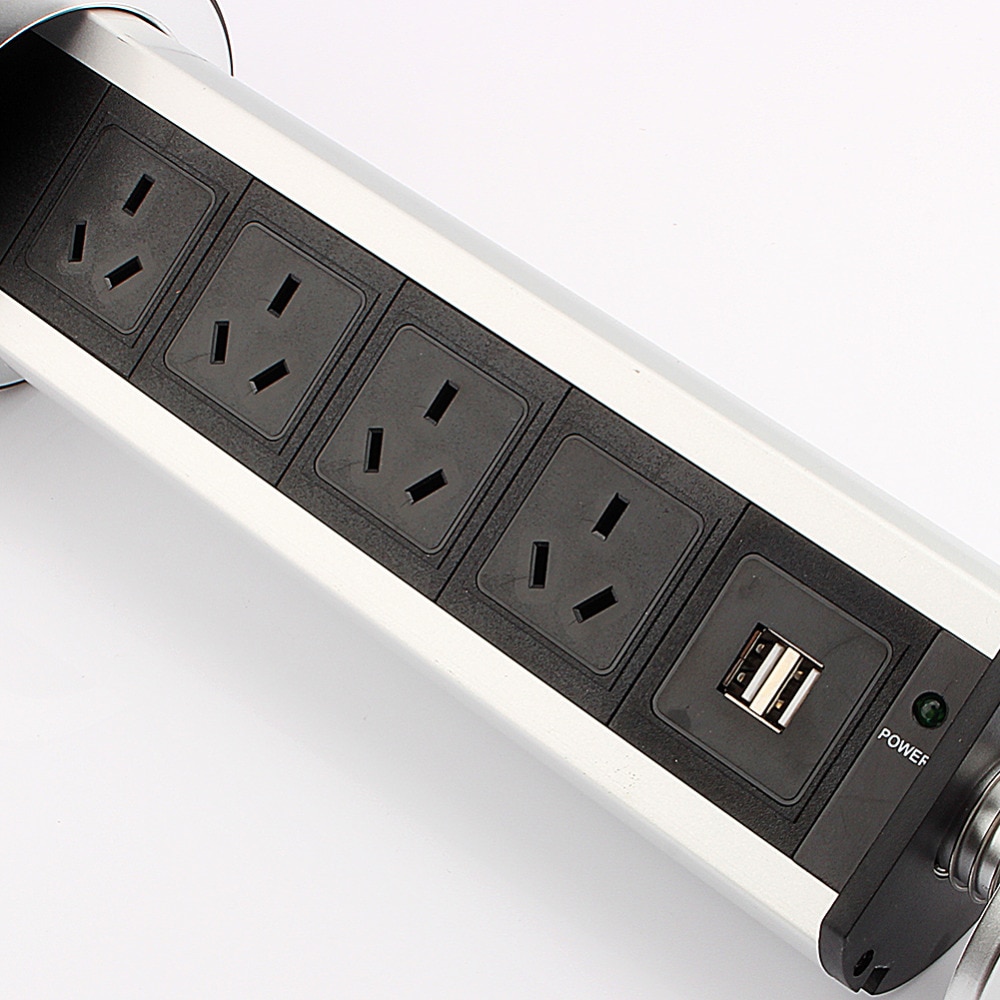 Dual USB Port Electric Wall Charger Socket Pull Up usb Kitchen Office Desktop Socket Retractable Socket Outlet EU/AU Plug 220V