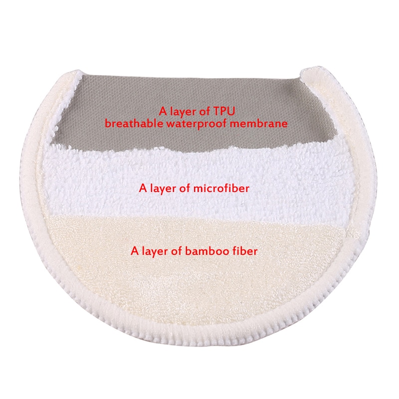 2Pcs Zachte Moederschap Verpleging Borst Pads Herbruikbare 3 Lagen Katoen Wasbaar Anti Overloop Borstvoeding Pads Voor Babyvoeding
