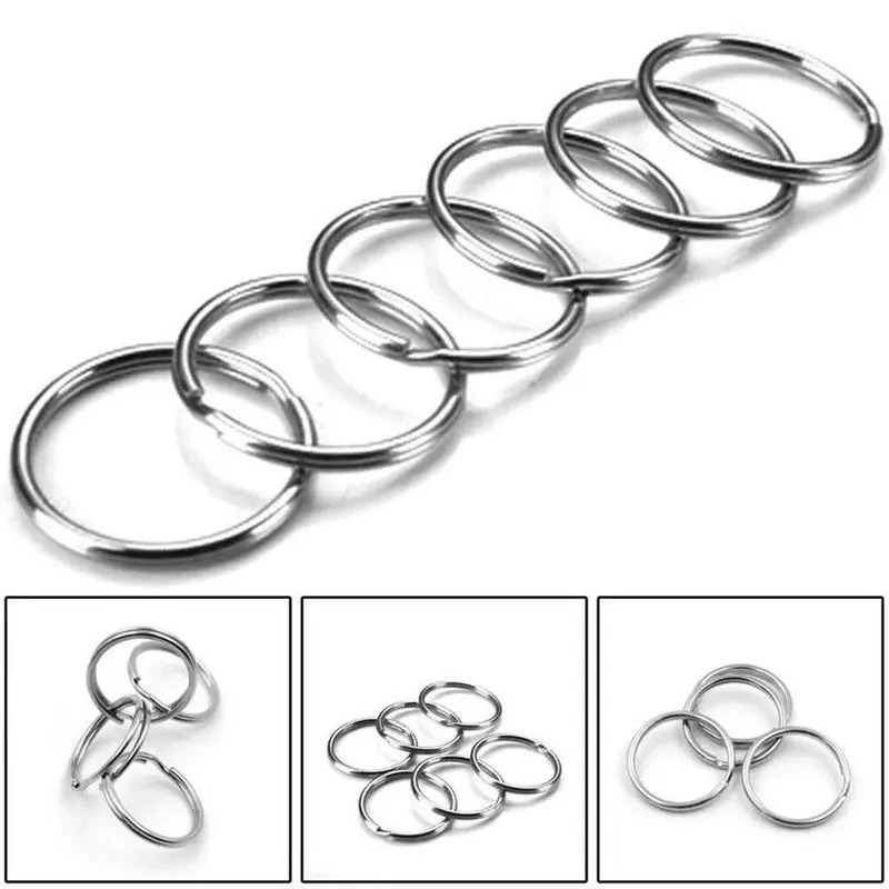 10/50 Stuks Metalen Sleutelhangers Met Split Ring Link Chain Sleutelhangers Keyfob Sleutel Hangers Houder Ringen Diy Sleutelhangers sleutelhanger