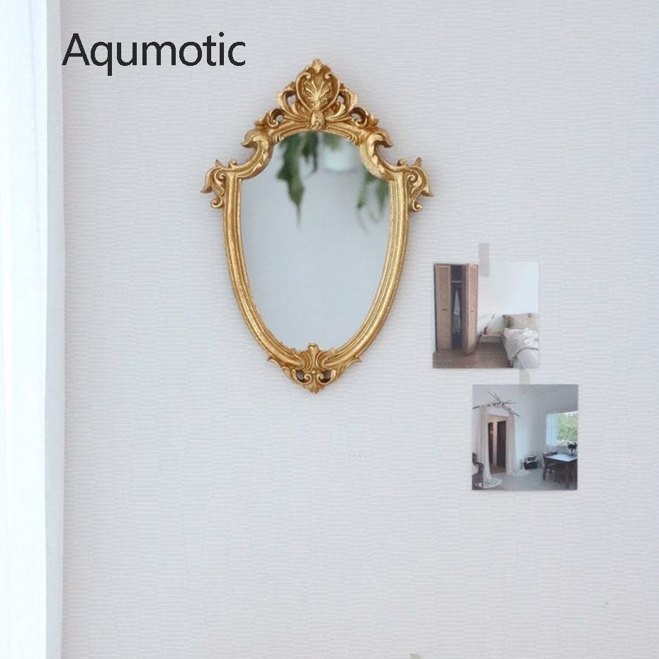 Aqumotic vintage spejl retro vægdekoration klassisk te bakke ornament pryde væg dekoration bord soveværelse foto rekvisitter