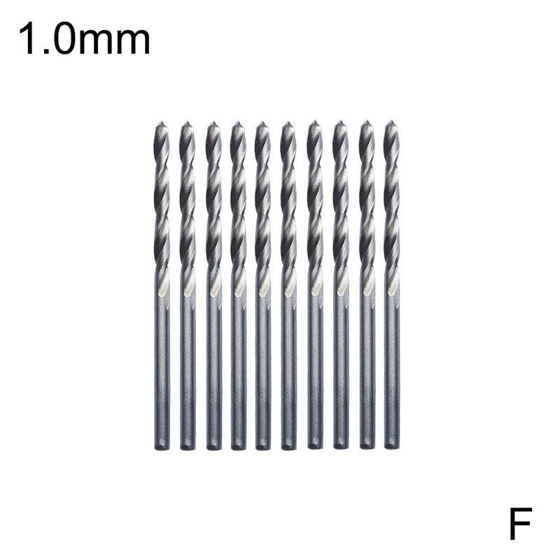 Hjem 10 stk / sæt 0.5-2.5mm lille bor mini mini twist elektrisk rund twist bor diy gør bor hss lige værktøjsskaft  h6 a 6: F