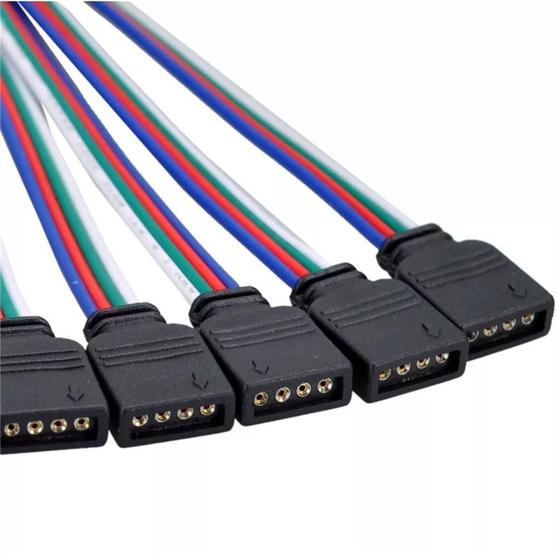 4 pin RGB Stecker 5 Pin RGBW Stecker Männlich/Weiblich LED Streifen Nadel Stecker Schweißen Kabel Für 5050 3528 RGB RGBW LED Streifen