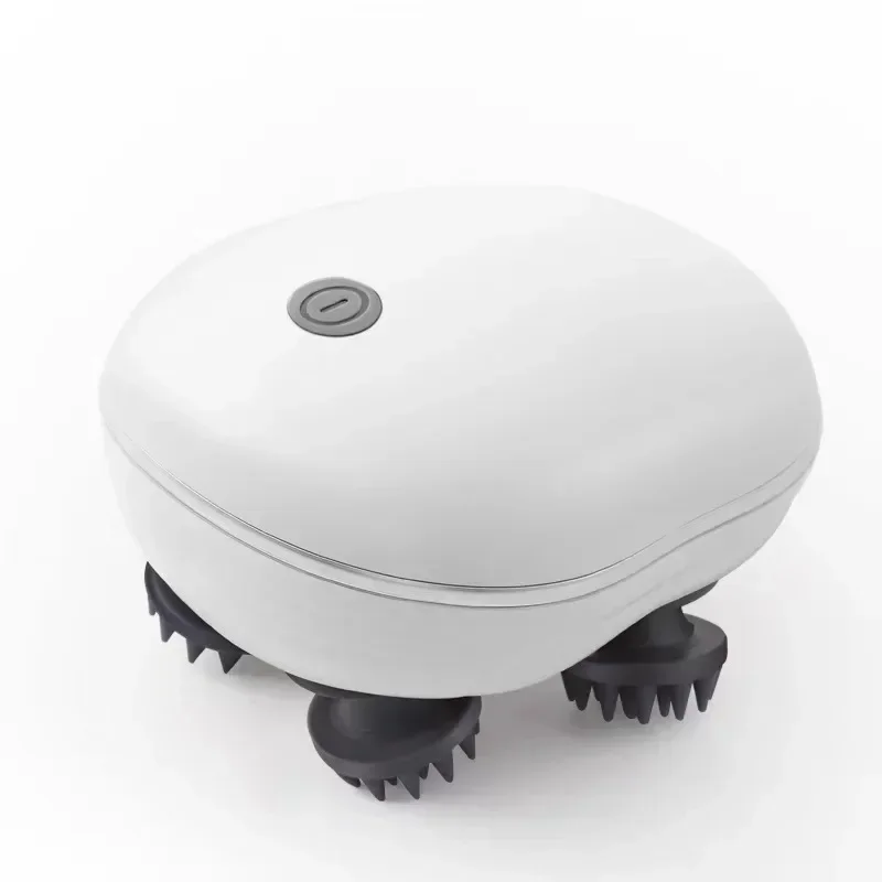 Electric Scalp Head Massager Red Light Therapy Antistress Relax Body Massage Remove Muscle Tension Tiredness Massageador Tool: WHITE